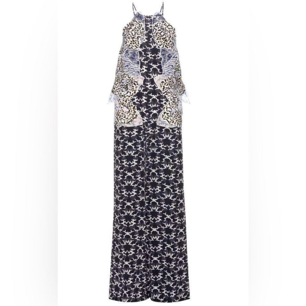 Stella McCartney Runway SS 2019 Silk Appliqué jumpsuit size 38 small